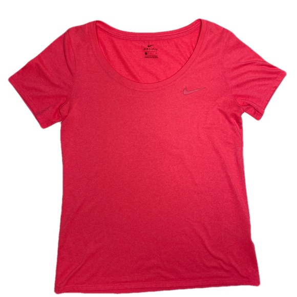 Womens Neon Pink Nike Dri-Fit Running Training Gym Workout Short Sleeve Shirt - Picture 6 of 11